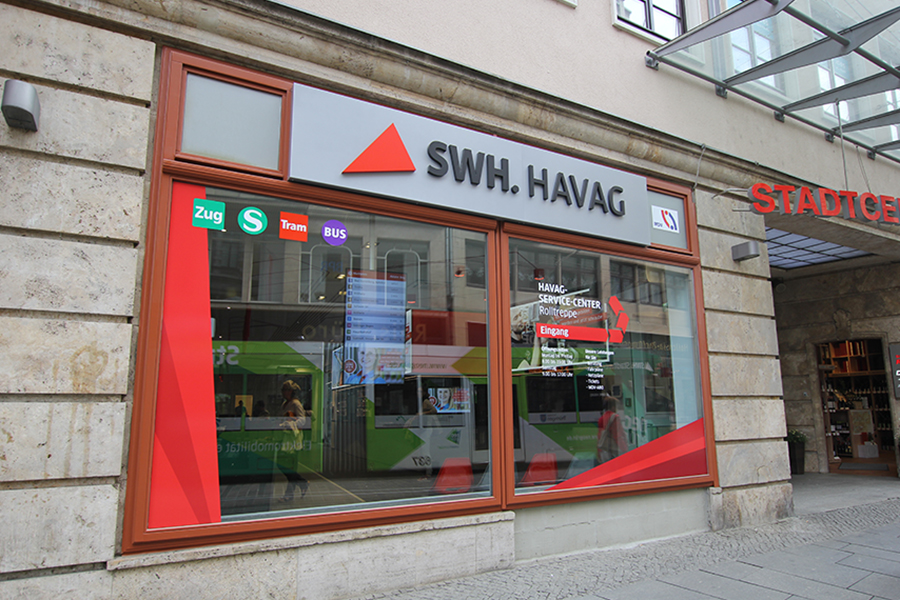 HAVAG Service Center Rolltreppe Außenansicht